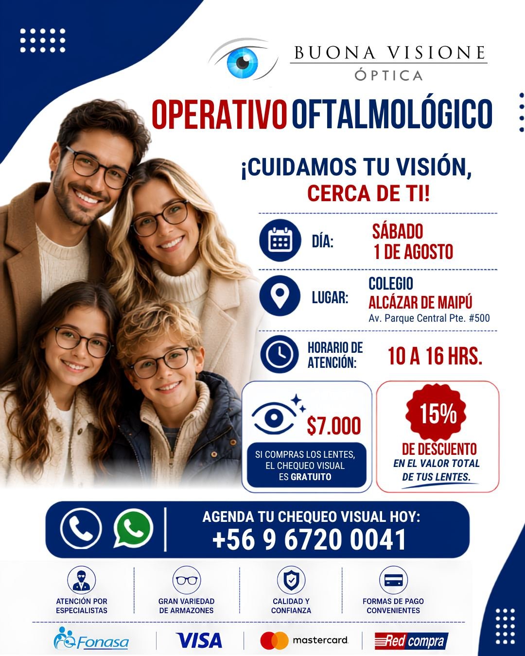 Operativo Oftalmológico Buona Visione en Colegio Alcázar